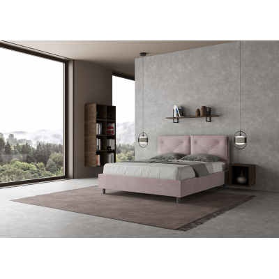 Bed with bed frame 160x190 upholstered microfibre Appia wisteria