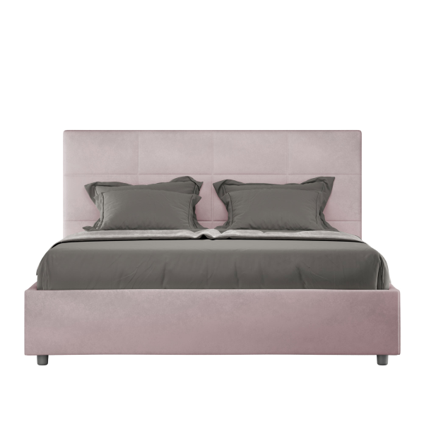 Bed with bed frame 160x190 upholstered microfibre Mika wisteria