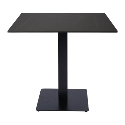 Tavolo bar pub ristorante quadrato 80x80 cm Top per esterno effetto marmo Nero H 75