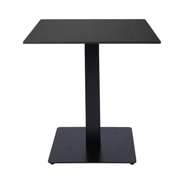 Quadratischer Bartisch für Pub-Restaurants, 70 x 70 cm, Tischplatte für den Außenbereich mit schwarzem Marmoreffekt, H 75