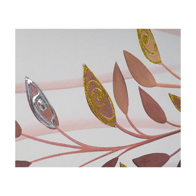 Quadro tela moderno 80x160 cm Albero Della Vita con dettagli in argento e oro