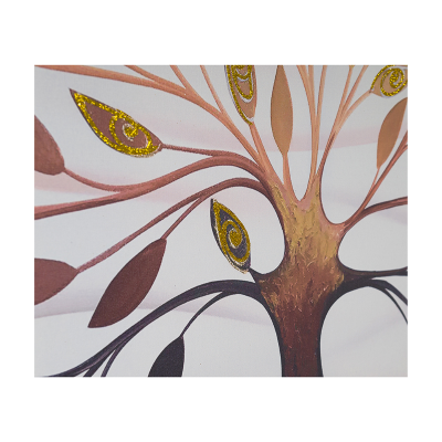 Quadro tela moderno 80x160 cm Albero Della Vita con dettagli in argento e oro