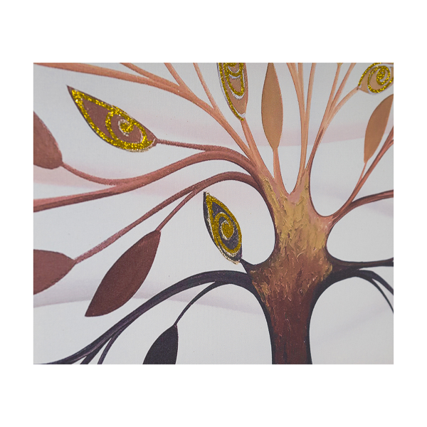 Quadro tela moderno 80x160 cm Albero Della Vita con dettagli in argento e oro