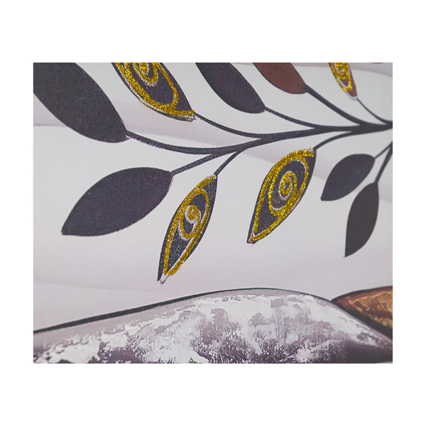 Quadro tela moderno 80x160 cm Albero Della Vita con dettagli in argento e oro