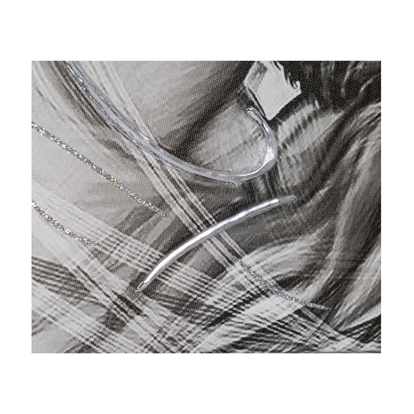 Quadro su tela moderno 72X132 cm tema Sacra Famiglia con cornice in legno decorata