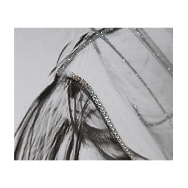 Quadro su tela moderno 72X132 cm tema Sacra Famiglia con cornice in legno decorata