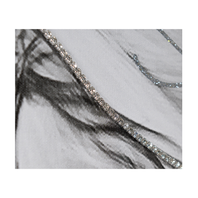 Quadro su tela moderno 72X132 cm tema Sacra Famiglia con cornice in legno decorata