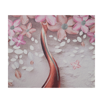 Quadro su tela moderno 72X132 cm tema Albero Della Vita con cornice in legno decorata