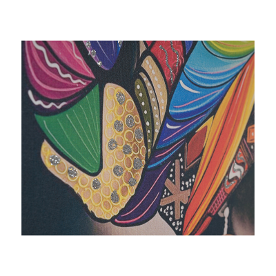 Quadro moderno verticale su tela 60x90 cm ritratto donna africana colorato