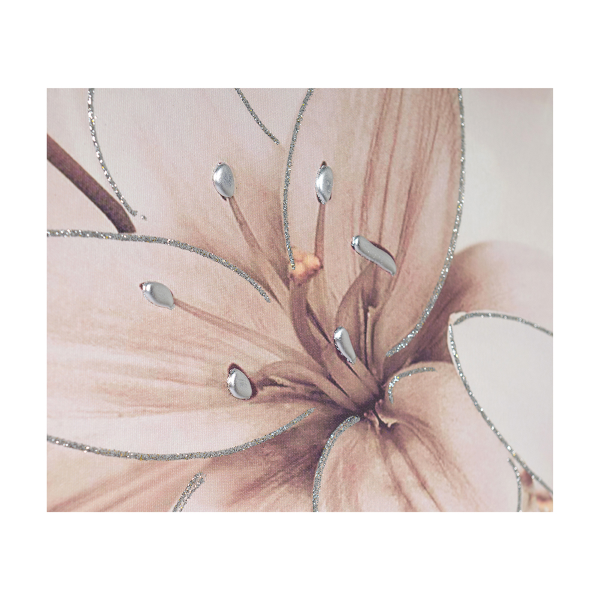 Quadro stampa su tela a TRIS 70x140 cm telaio in legno con disegno floreale