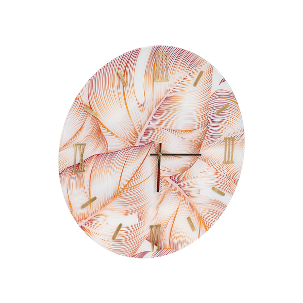 Orologio rotondo in vetro temperato D65 cm con disegno floreale Viola -  LIXI