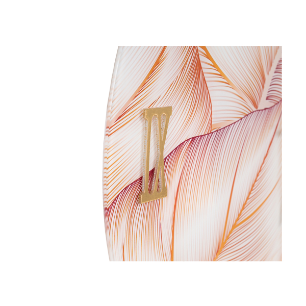 Orologio rotondo in vetro temperato D65 cm con disegno floreale Viola -  LIXI