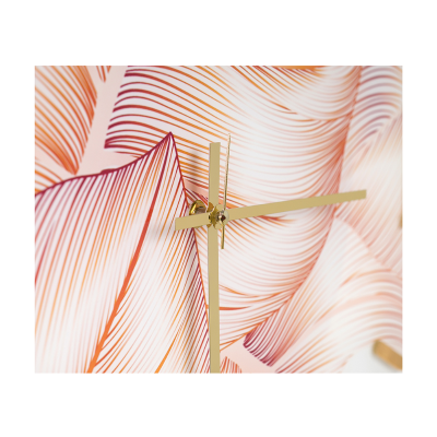 Orologio rotondo in vetro temperato D65 cm con disegno floreale Viola -  LIXI