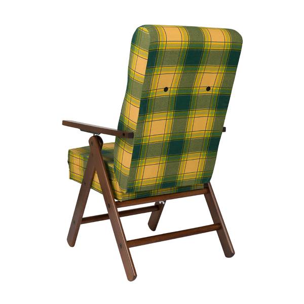 Fauteuil Molisana tissu ecosse vert - repose-pieds inclinable