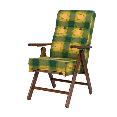 Fauteuil Molisana tissu ecosse vert - repose-pieds inclinable