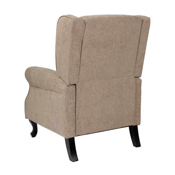 Fauteuil relax en tissu BERGERE Inclinable avec repose-pieds Marron