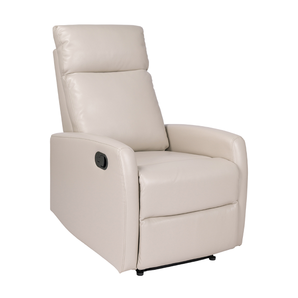 Poltrona relax manuale reclinabile in ecopelle BEIGE