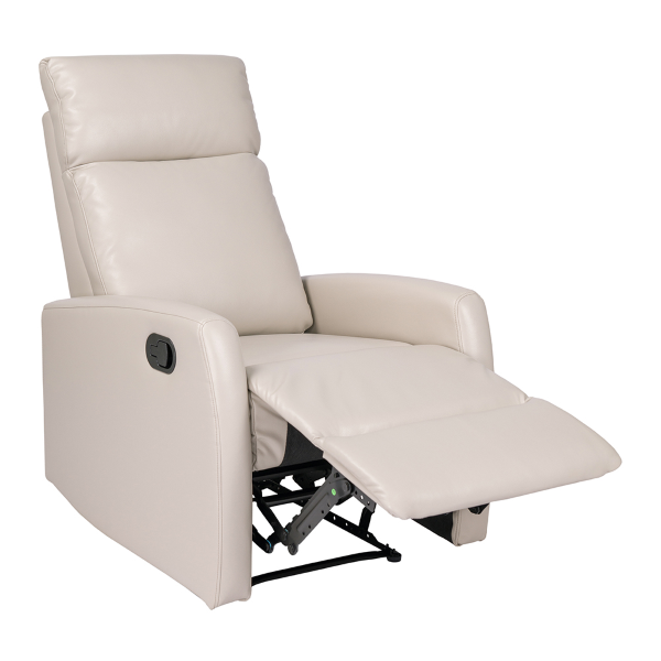 Poltrona relax manuale reclinabile in ecopelle BEIGE