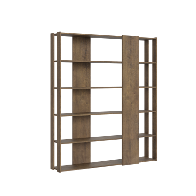 Bookcase with 6 shelves in Walnut wood 178x204h cm - KATO B