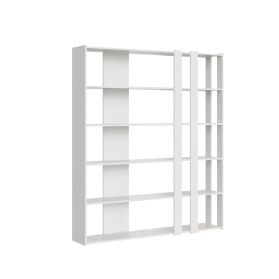 Wandbücherregal aus weißem Eschenholz 178x204h cm - KATO C