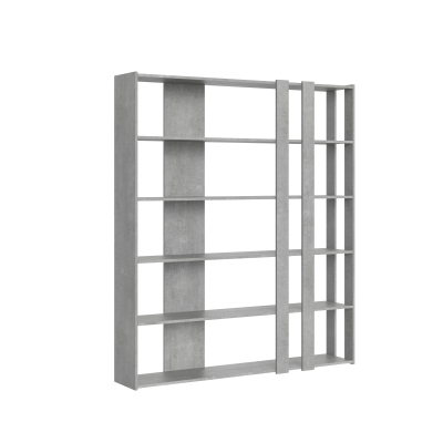 Cemento wooden wall bookcase 178x204h cm - KATO C