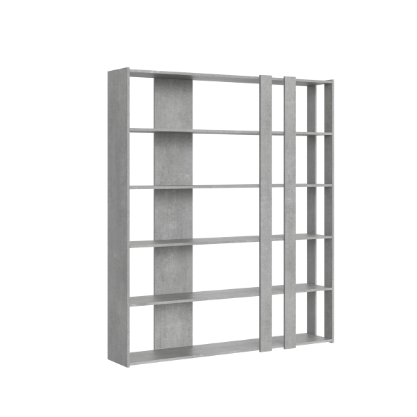 Cemento wooden wall bookcase 178x204h cm - KATO C
