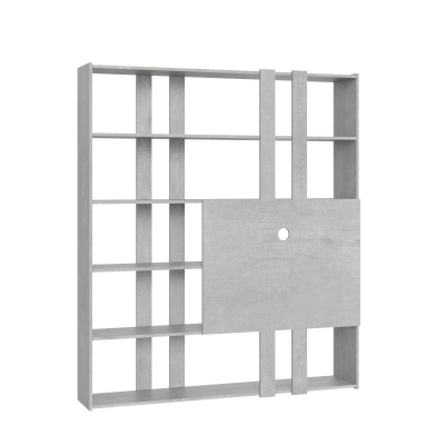 Libreria in legno Cemento 178x204h cm con porta TV - KATO H