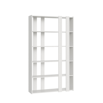 Bookcase 120x204h cm in White Ash wood with 6 shelves - KATO A SMALL