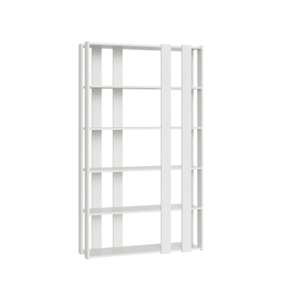White ash wooden bookcase 120x204h cm with 8 bands - KATO E SMALL