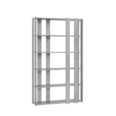 Cemento wooden bookcase 120x204h cm with 8 bands - KATO E SMALL