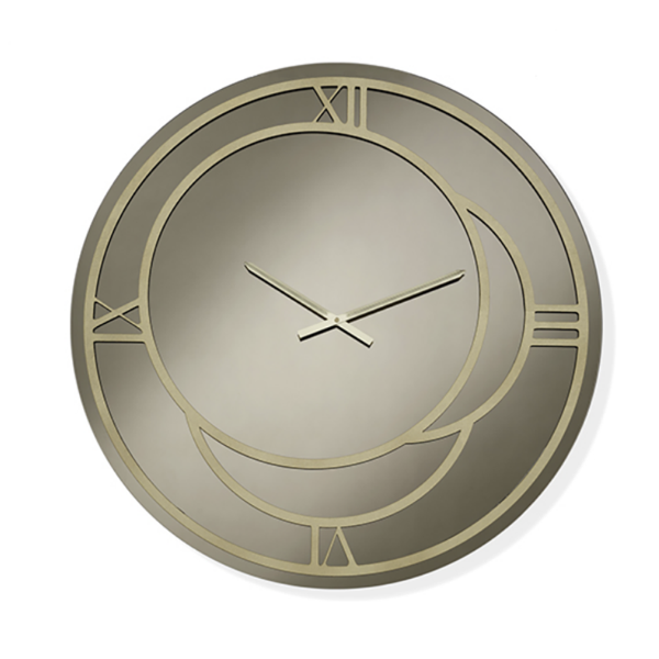 Orologio rotondo D60 cm in cristallo Bronzo e dettagli Oro CAIUS