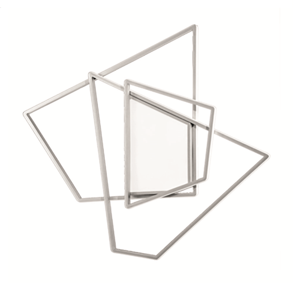 Plafón LED GALAXY de metal plateado y difusor acrílico 84x77 cm