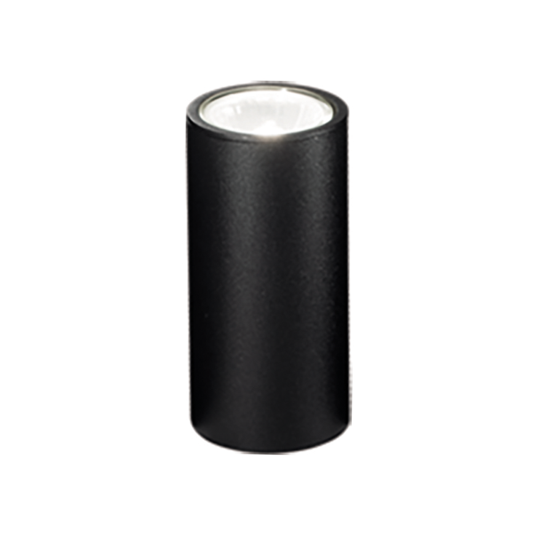 FILO-Innenstrahlerlampe aus schwarz pulverbeschichtetem Aluminium 6x12 cm