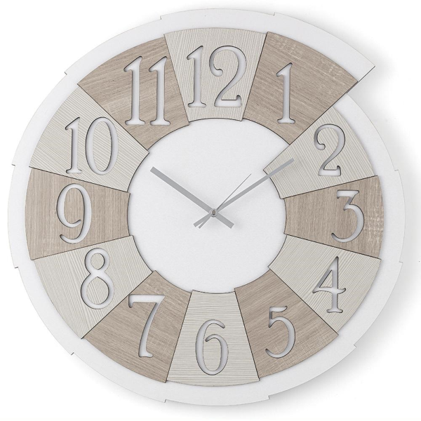 Horloge murale ronde en bois lamellé D30 cm BRC - SPICCHIO