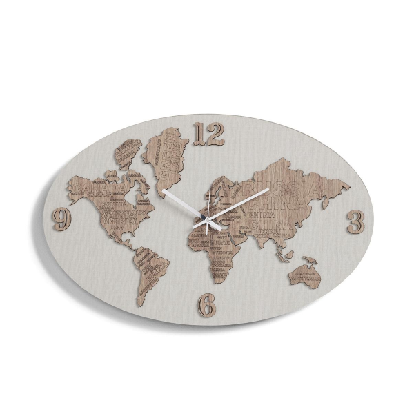 Orologio da parete 70x45 cm PLANISFERO in legno laminato TTE