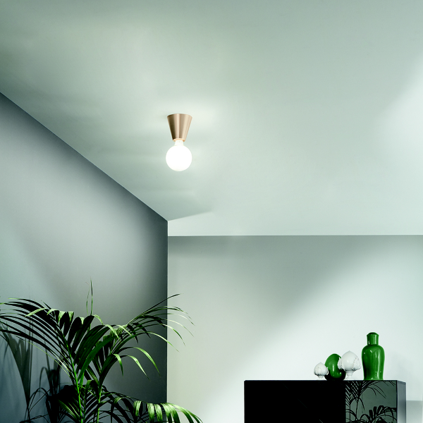 Lampe spot d'intérieur FOG en aluminium thermolaqué or 12x12 cm