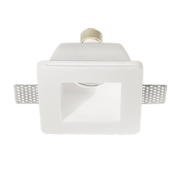 Faretto da incasso quadrato RUMBA in gesso verniciato Bianco 12x12 cm