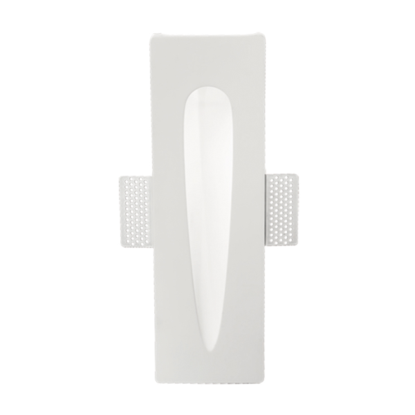 Lampe spot encastrable LED LIMBO en plâtre peint blanc 10x32 cm