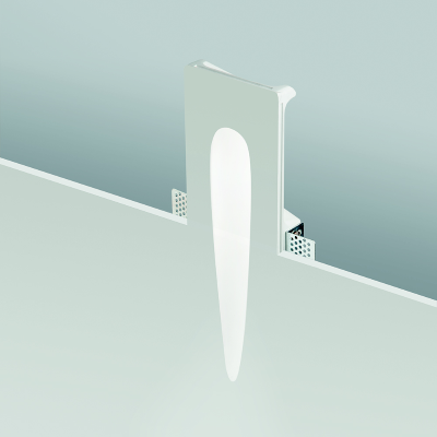 Lampe spot encastrable LED LIMBO en plâtre peint blanc 10x32 cm