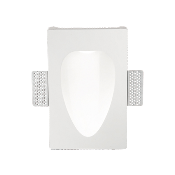 Lampe spot LED encastrable en plâtre peint Blanc SMOOTH 14x23 cm
