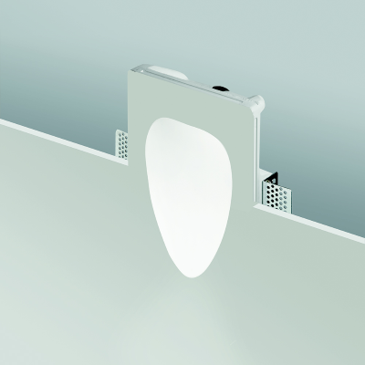 Lampe spot LED encastrable en plâtre peint Blanc SMOOTH 14x23 cm