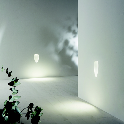 Lampe spot LED encastrable en plâtre peint Blanc SMOOTH 14x23 cm