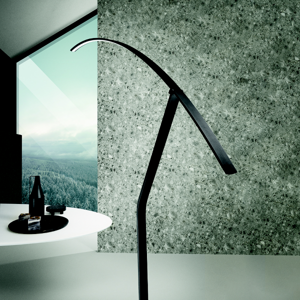 Lampadaire LED moderne en métal noir FOLAGA 146x202 cm