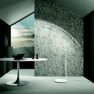 Modern LED floor lamp in FOLAGA White metal 146x202 cm