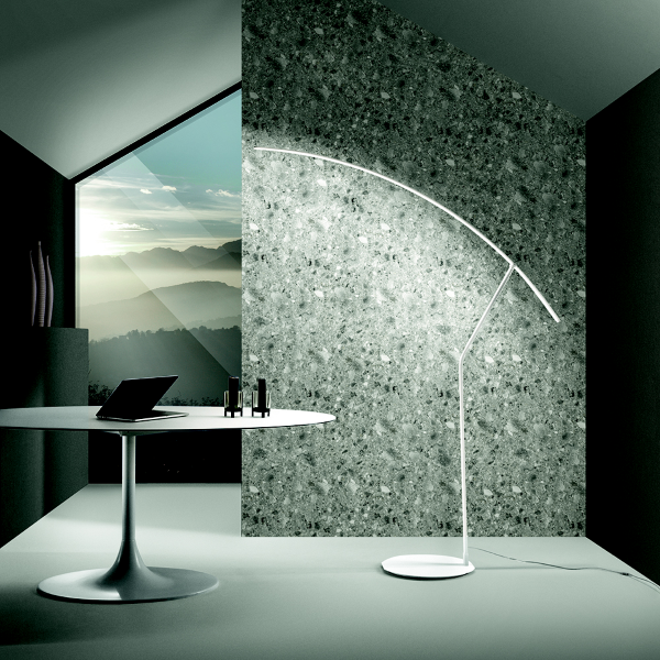 Modern LED floor lamp in FOLAGA White metal 146x202 cm