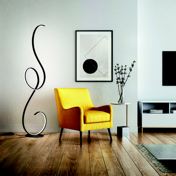 Lampadaire FLOK LED en métal peint NOIR H157 cm