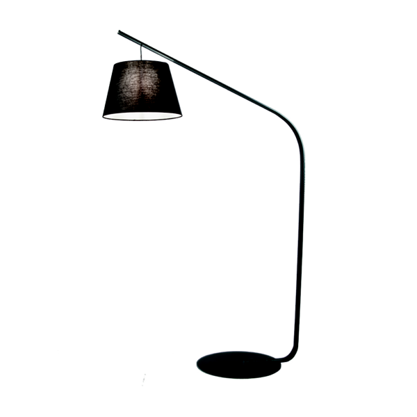 Lampadaire LIANA 128x200 cm avec structure en métal noir et abat-jour en PVC
