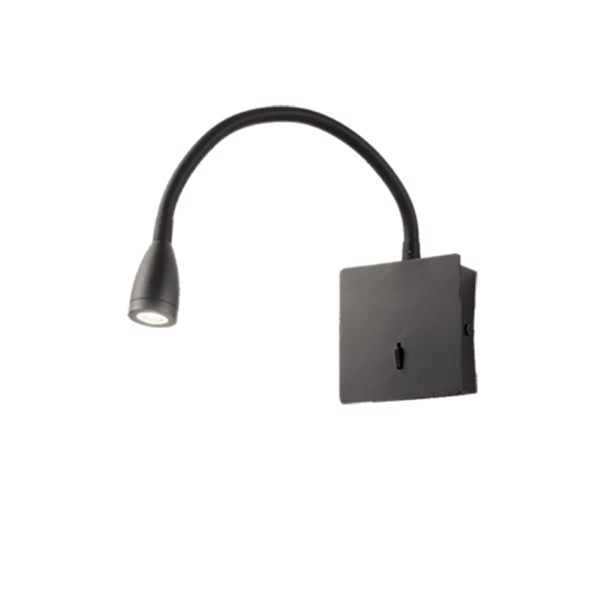 Applique FALL en métal noir à LED directionnelle 9x36 cm