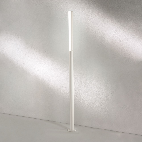 TOMMY White Aluminum LED Outdoor Bollard H180 cm
