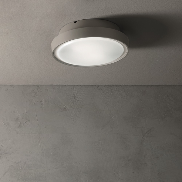 PETAR Außendeckenleuchte Grau in Abs D30 cm